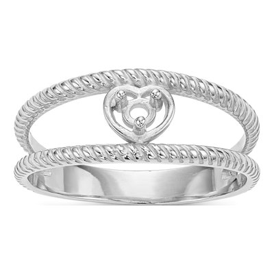 14K White Gold Family Ring Mounting – view 7