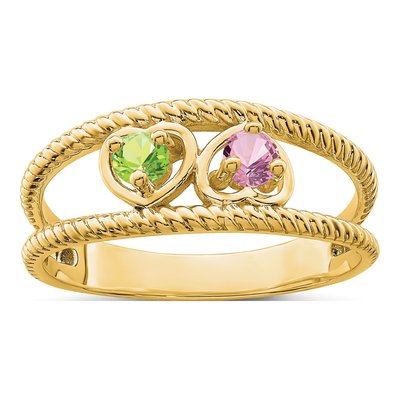 14K Yellow Gold Customizable Family Ring Mounting