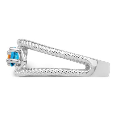 Sterling Silver or 14K White Gold Family Ring – view 4
