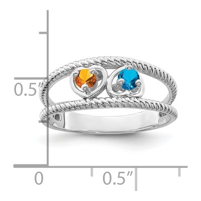 Sterling Silver or 14K White Gold Family Ring – view 6