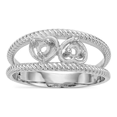 14K White Gold Family Ring Mounting – view 7