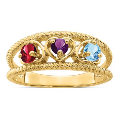 14K Yellow Gold Custom Family Ring – view 2