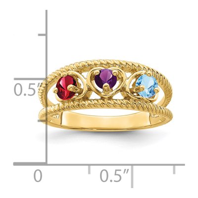 14K Yellow Gold Custom Family Ring – view 6