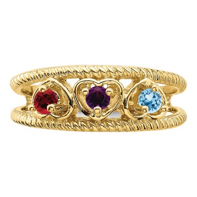 14K Yellow Gold Custom Family Ring – view 5