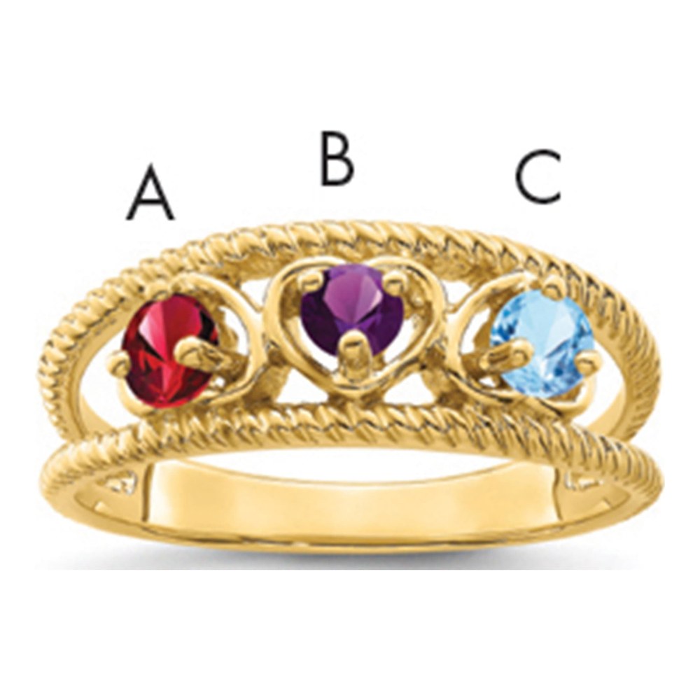14K Yellow Gold Custom Family Ring