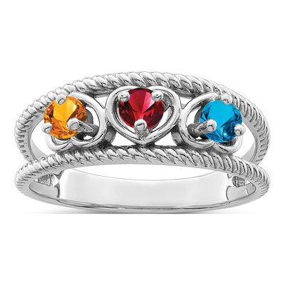 14K White Gold Family Ring Mounting – view 2