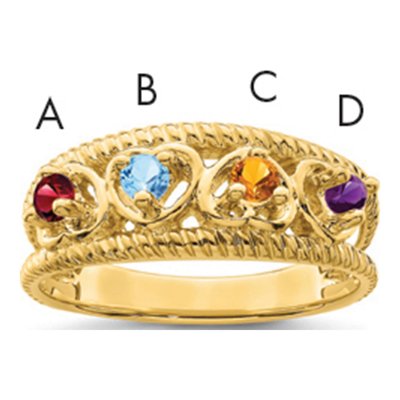 14K Yellow Gold Family Ring Mounting – view 2