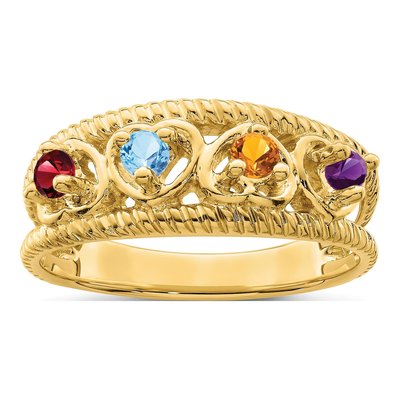 14K Yellow Gold Family Ring Mounting