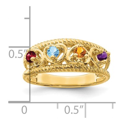 14K Yellow Gold Custom Family Ring – view 6