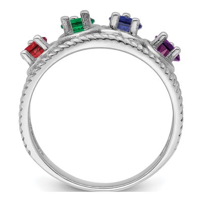 14K White Gold Family Ring Mounting – view 3
