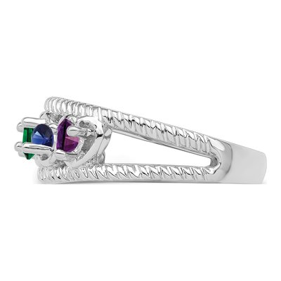14K White Gold Family Ring Mounting – view 4