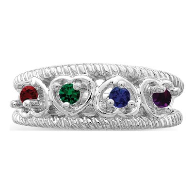 14K White Gold Family Ring Mounting – view 5