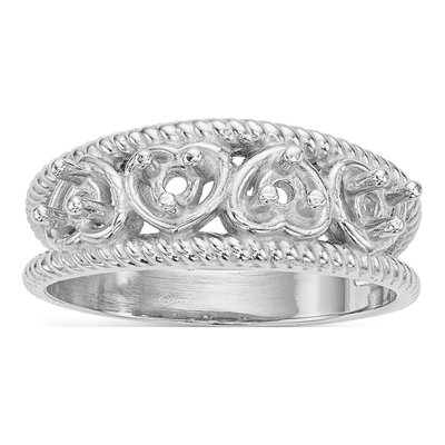 14K White Gold Family Ring Mounting – view 8