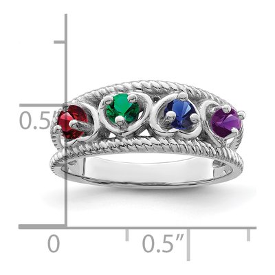 14K White Gold Custom Family Ring – view 6