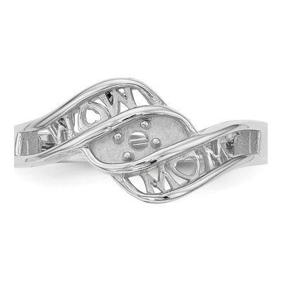 14K White Gold Family Ring Mounting – view 4