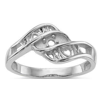 14K White Gold Family Ring Mounting