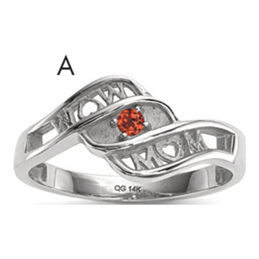 14K White Gold Personalized Family Ring