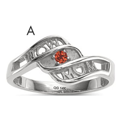 14K White Gold Personalized Family Ring