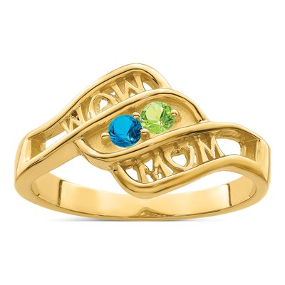 14K Yellow Gold Custom Birthstone Family Ring – view 2