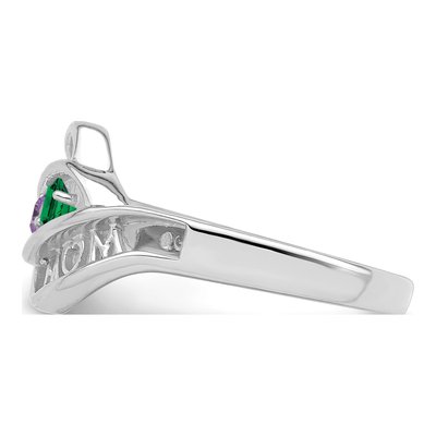 Sterling Silver or 14K White Gold Family Ring – view 4