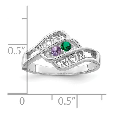 Sterling Silver or 14K White Gold Family Ring – view 6