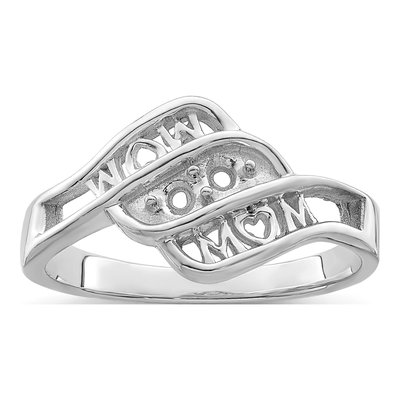 Sterling Silver or 14K White Gold Family Ring – view 7