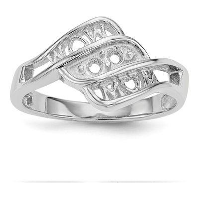 14K White Gold Family Ring Mounting – view 7