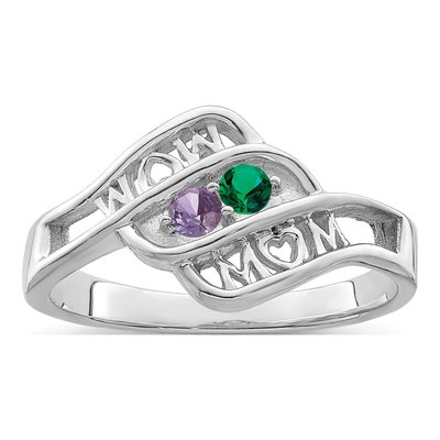 14K White Gold Family Ring Mounting