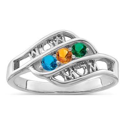 14K White Gold Family Ring Mounting