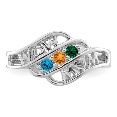 14K White Gold Custom Family Ring – view 5