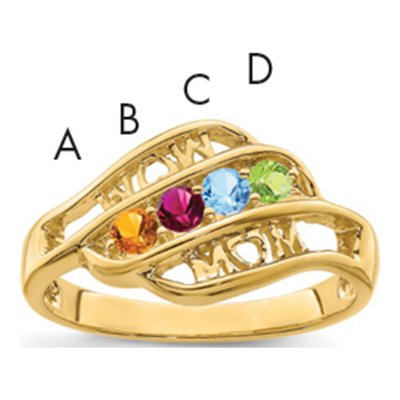 14K Yellow Gold Family Ring