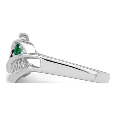 Sterling Silver or 14K White Gold Personalized Family Ring – view 4
