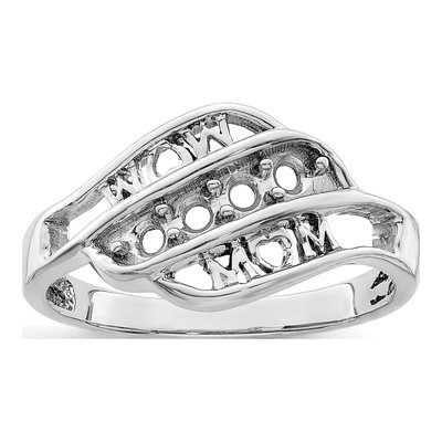 Sterling Silver or 14K White Gold Personalized Family Ring – view 7