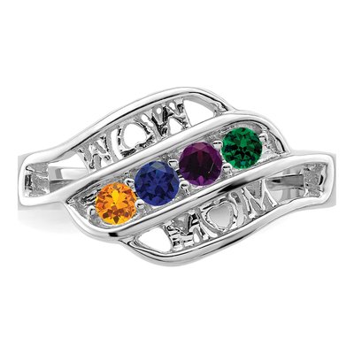 14K White Gold Family Ring Mounting – view 6