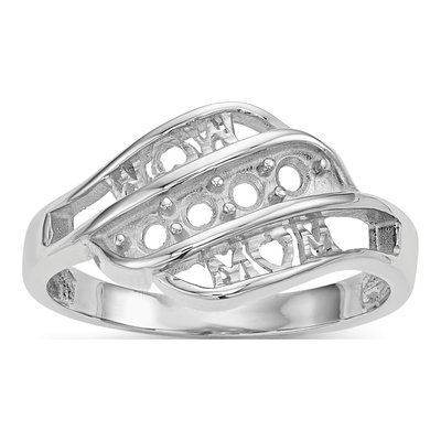 14K White Gold Family Ring Mounting – view 7
