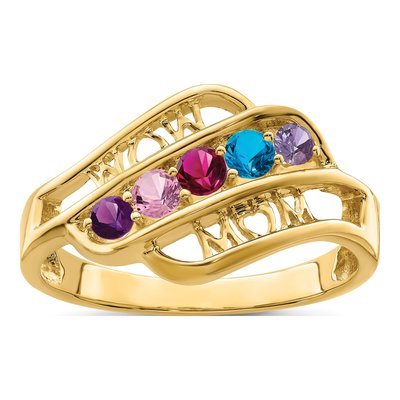 14K Yellow Gold Custom Family Ring – view 2