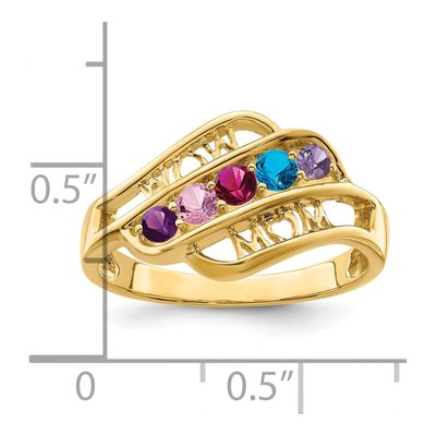 14K Yellow Gold Custom Family Ring – view 6