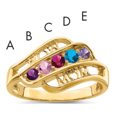 14K Yellow Gold Custom Family Ring