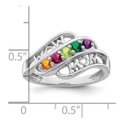 Sterling Silver or 14K White Gold Personalized Family Ring – view 6