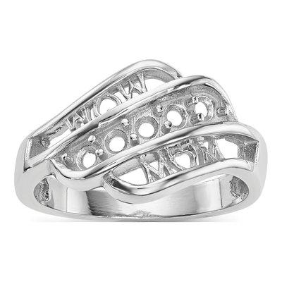 14K White Gold Family Ring Mounting – view 7