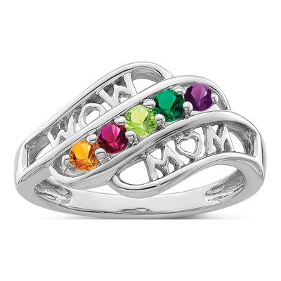 14K White Gold Family Ring Mounting