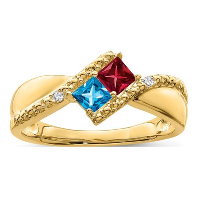14K Yellow Gold Diamond Family Ring – view 2