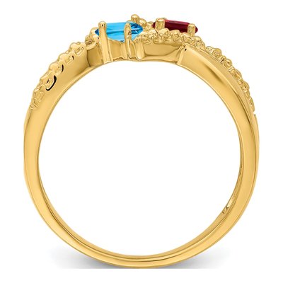 14K Yellow Gold Diamond Family Ring – view 3