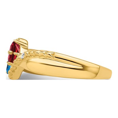 14K Yellow Gold Diamond Family Ring – view 4