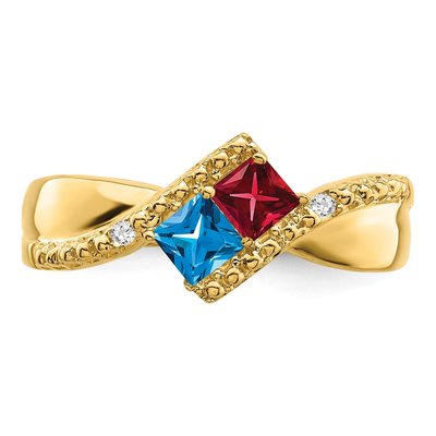 14K Yellow Gold Diamond Family Ring – view 5