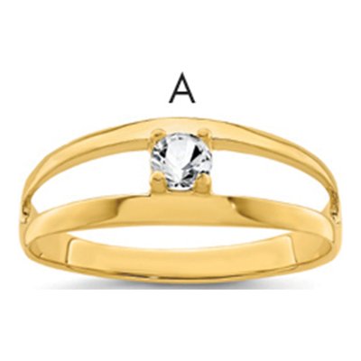 14K Yellow Gold 1-Stone Mother's Ring Mounting – view 2