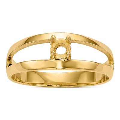 14K Yellow Gold 1-Stone Mother's Ring Mounting – view 6