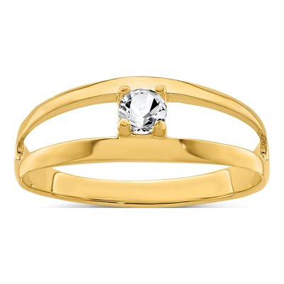 14K Yellow Gold 1-Stone Mother's Ring Mounting
