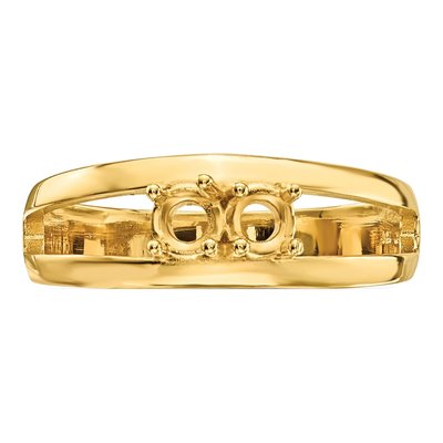 14K Yellow Gold 2-Stone Mother's Ring Mounting – view 4