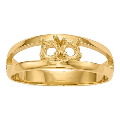 14K Yellow Gold 2-Stone Mother's Ring Mounting